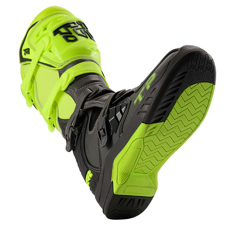 Botas para moto tiger racing t2 negro amarillo fluor motocross enduro2