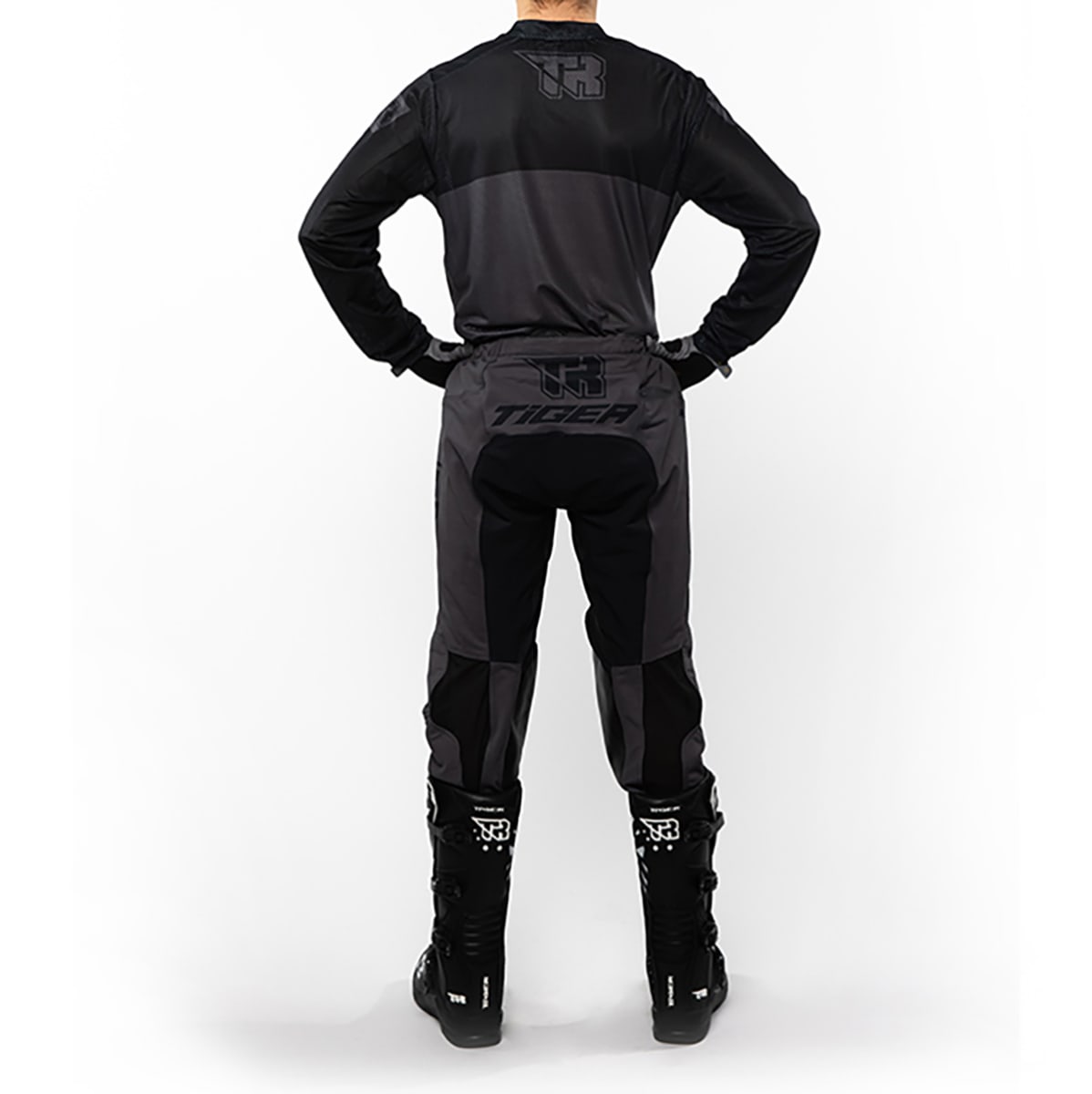 Traje para moto tiger tacing tr 5.5s gris/negro motocross enduro2