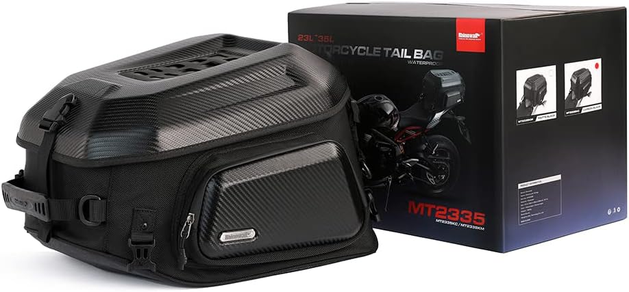 Bolso de cola para moto Rhinowalk MT2335 expandible de 23 a 35 litros Impermeable4