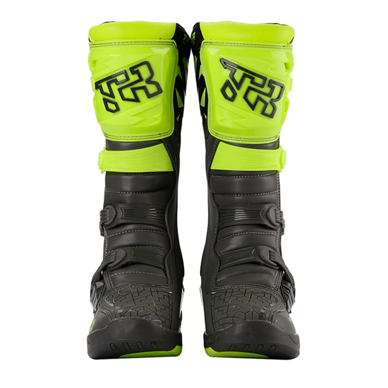 Botas para moto tiger racing t2 negro amarillo fluor motocross enduro3