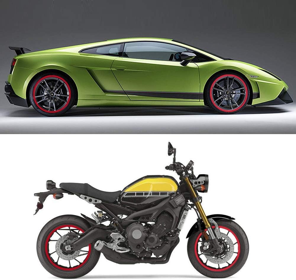 Set de adhesivos para llanta moto y auto aro 16 a 19 reflectante colores3