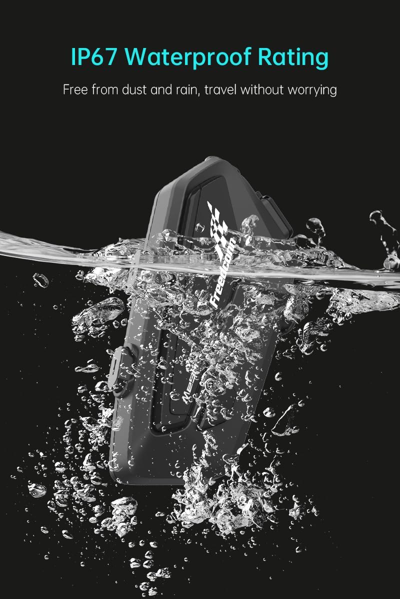 Manos libres freedconn FX pro para casco moto IP67 intercomunicador mesh 6 vías9