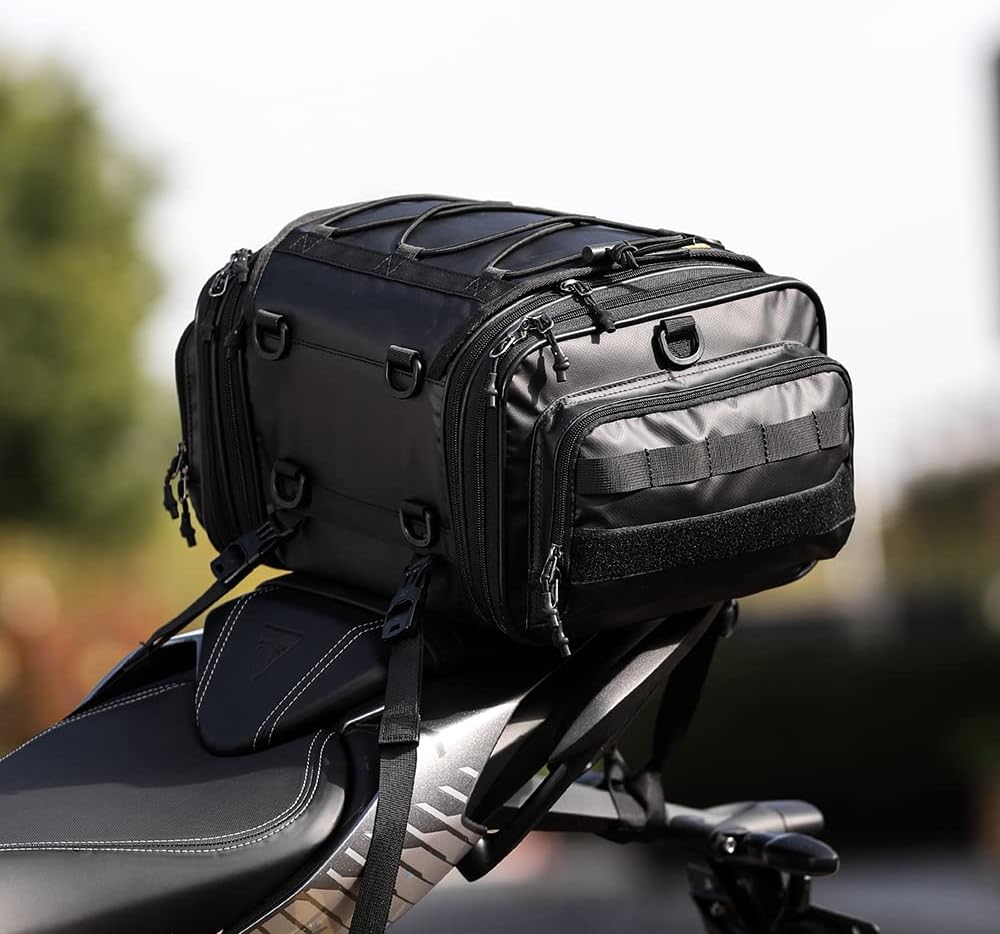 Bolso de cola para moto Rhinowalk MT4026 expandible de 19 a 26 litros impermeable4