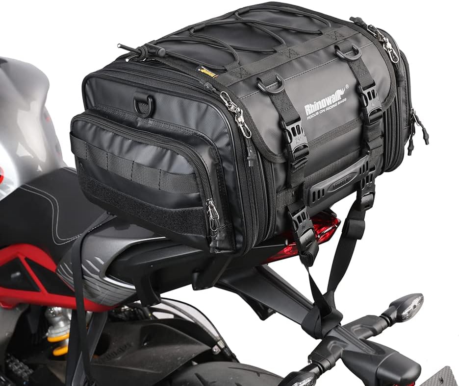 Bolso de cola para moto Rhinowalk MT4026 expandible de 19 a 26 litros impermeable1