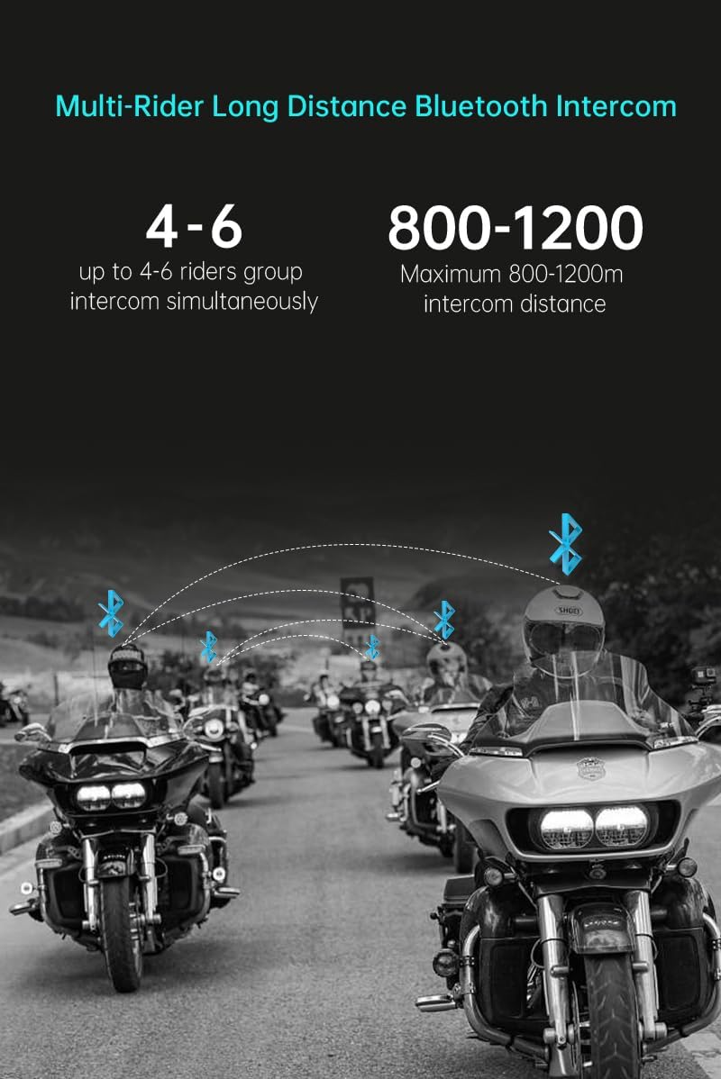 Manos libres freedconn FX pro para casco moto IP67 intercomunicador mesh 6 vías3