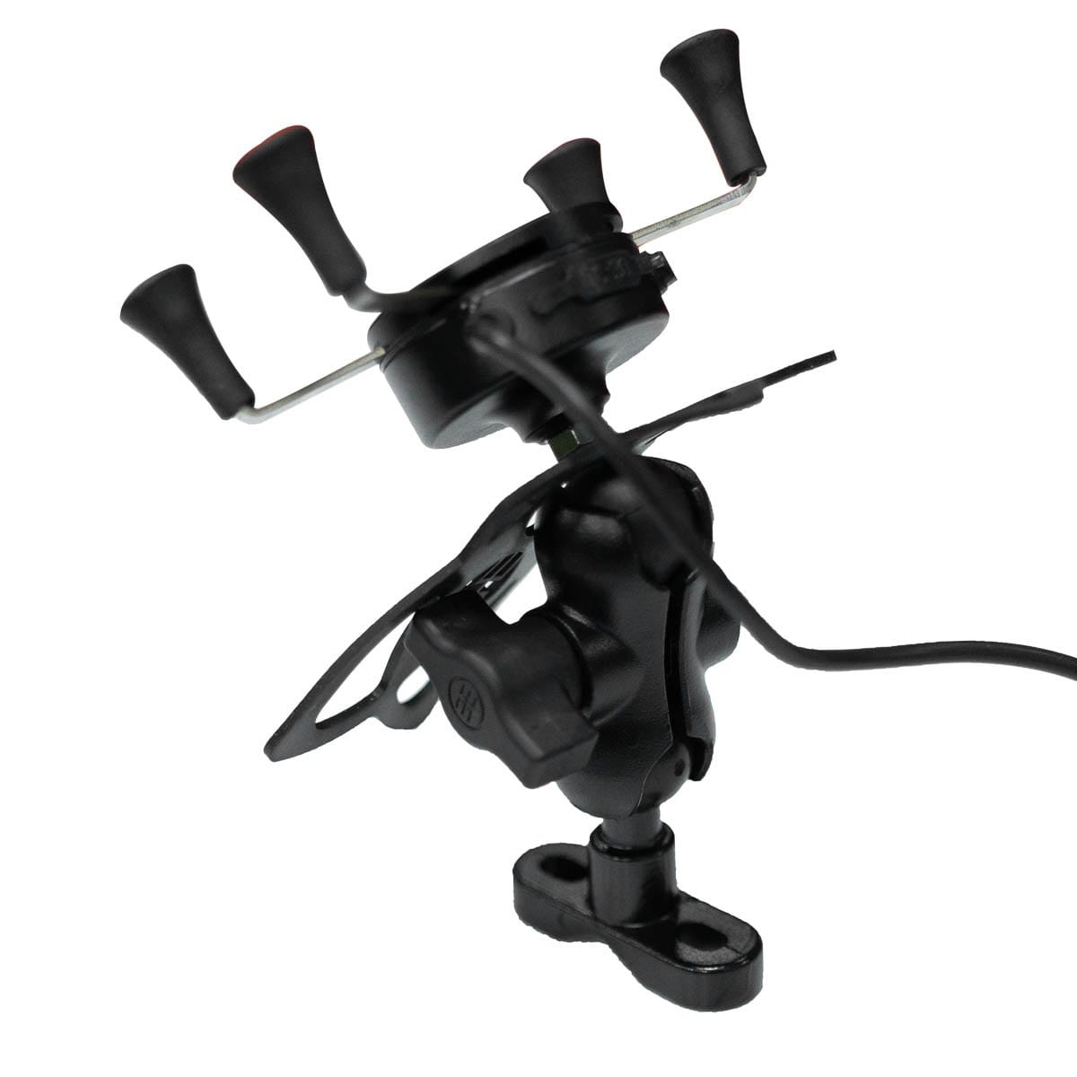 Soporte celular moxi con cargador usb para moto base espejo y volante3