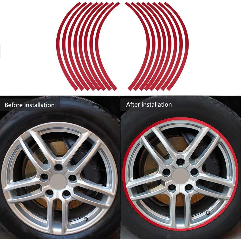Set de adhesivos para llanta moto y auto aro 16 a 19 reflectante colores2