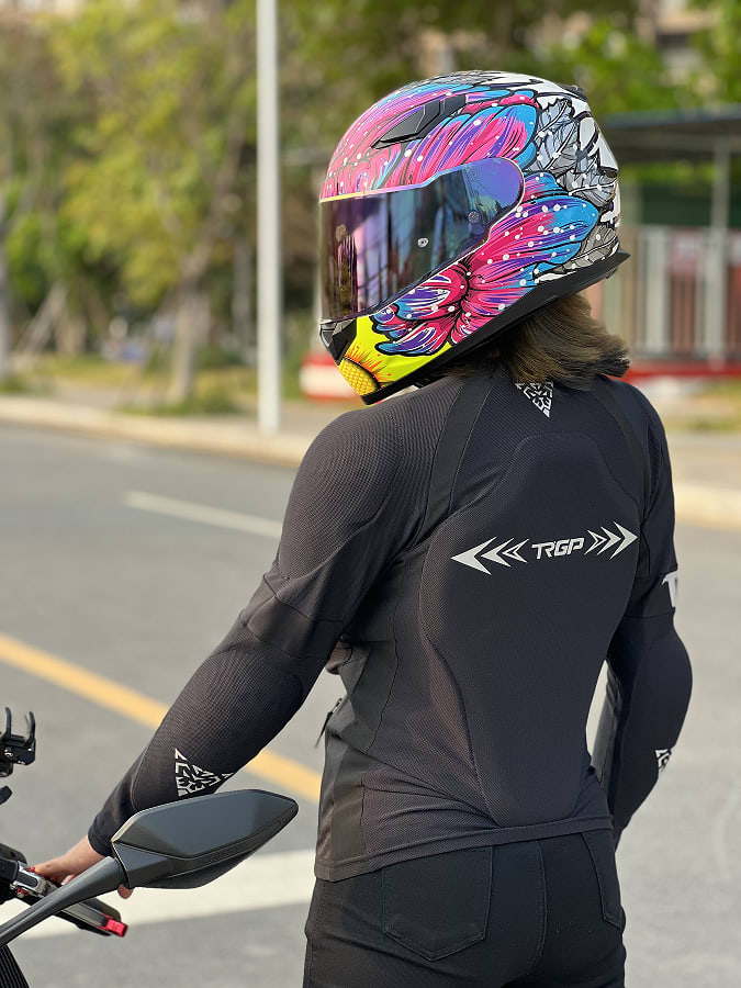 Chaqueta para moto mujer con protecciones tiger racing tr-h5s4
