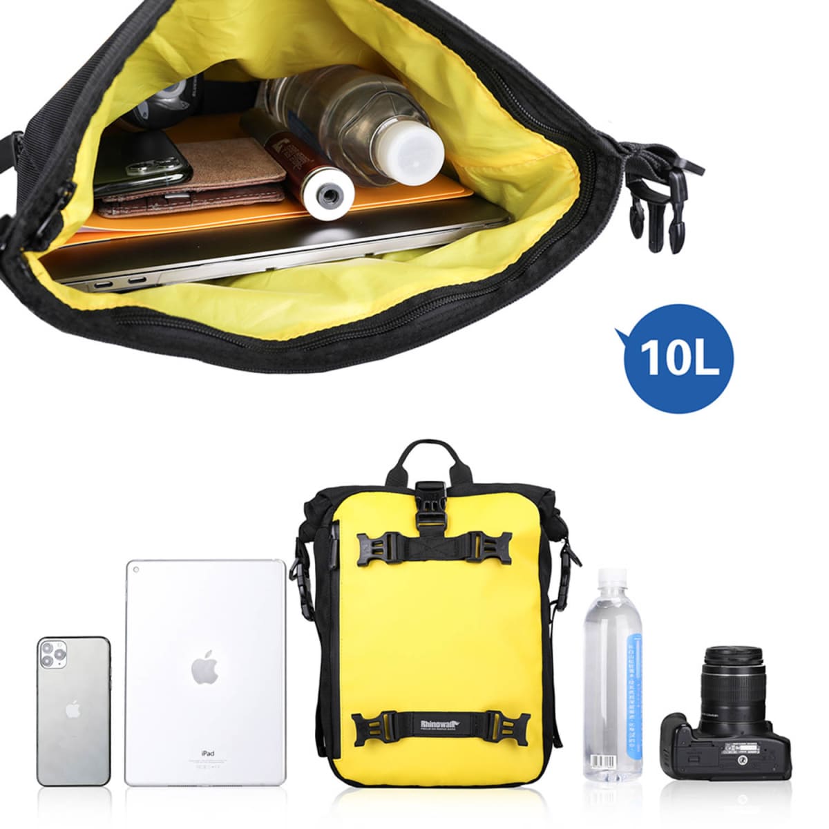 Bolso impermeable para moto rhinowalk mt21610 10 litros multi uso6