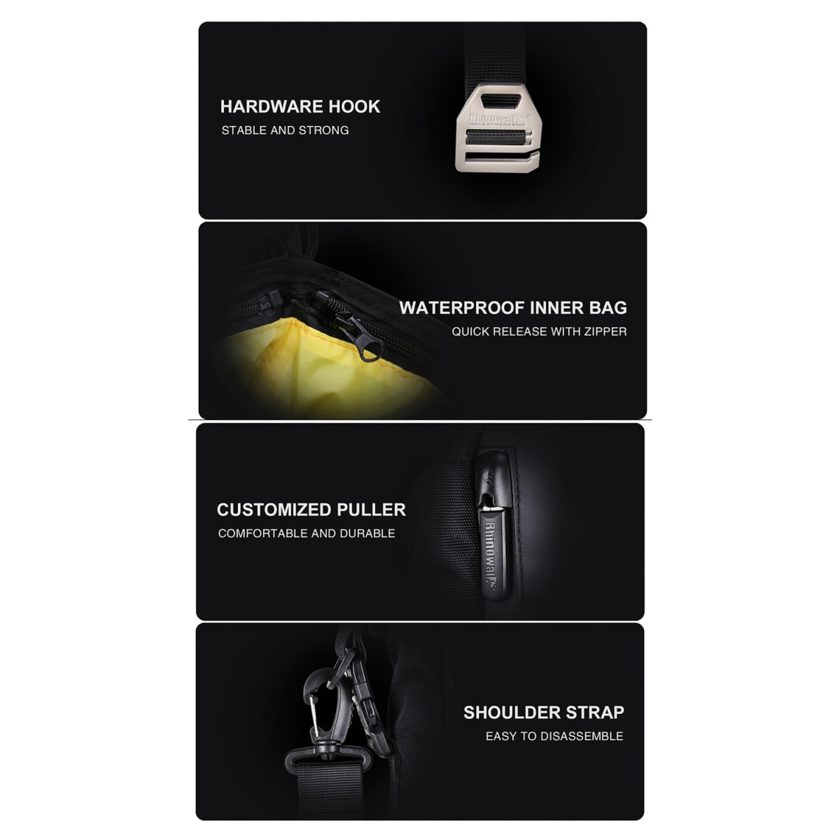 Bolso impermeable para moto rhinowalk mt21610 10 litros multi uso11