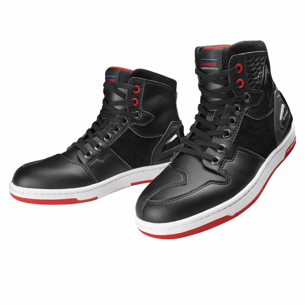 Botas para moto ones again ms07 urban reforzadas tipo zapatilla neg/rojo1