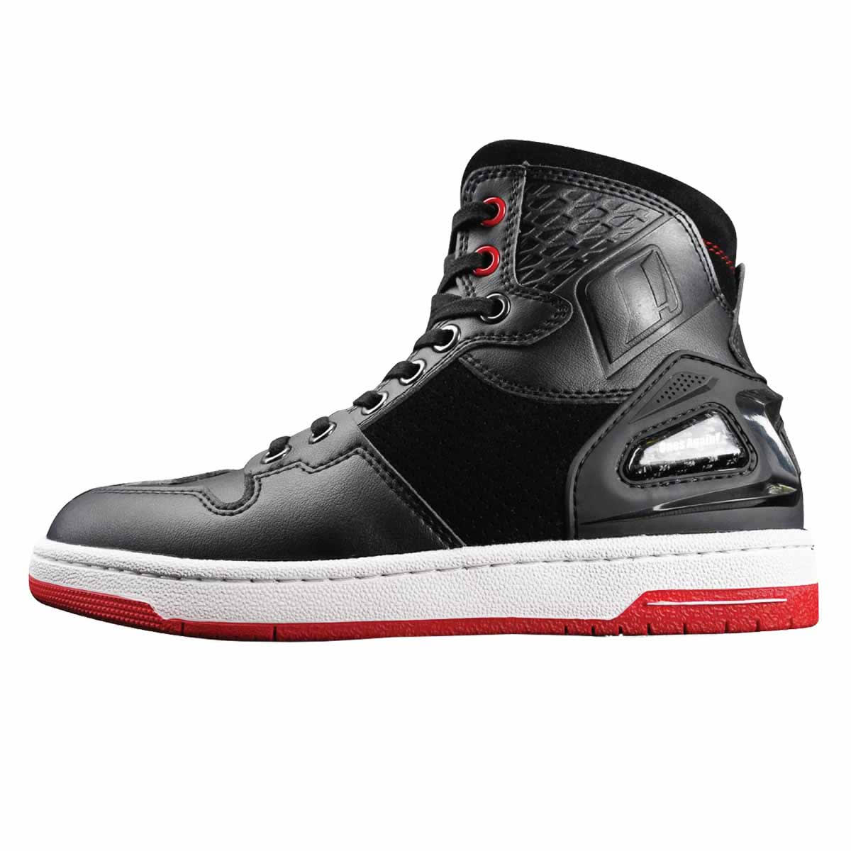 Botas para moto ones again ms07 urban reforzadas tipo zapatilla neg/rojo3