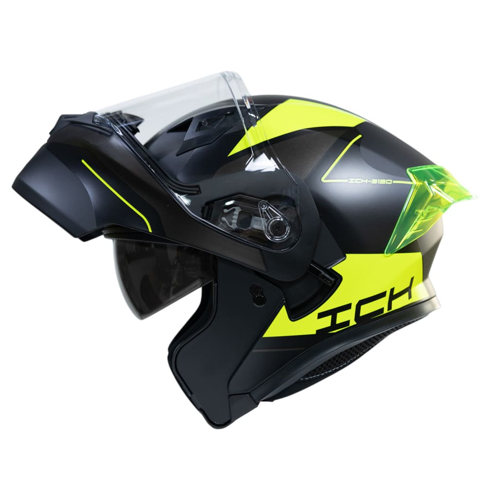 Casco moto ich 3120 mixter am.n abatible con sun visor certificación dot 3cv2