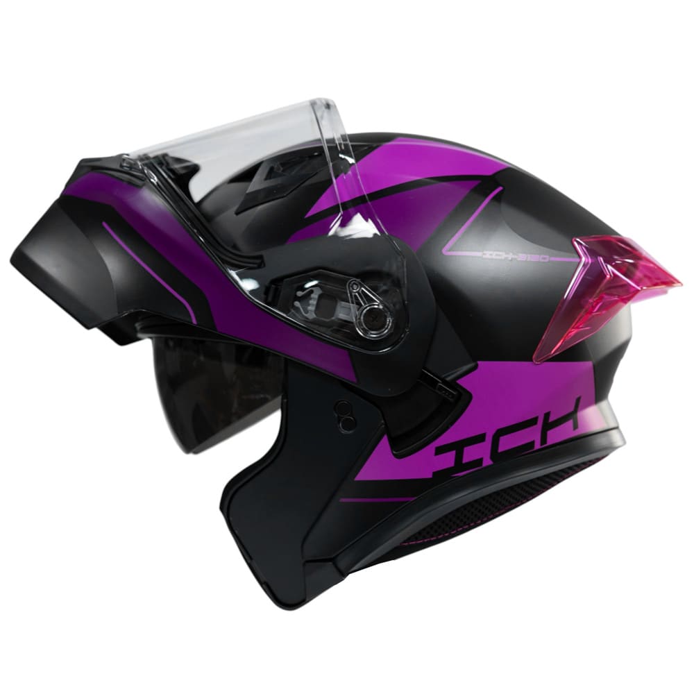 Casco moto ich 3120 mixter fc abatible con sun visor certificación dot 3cv2