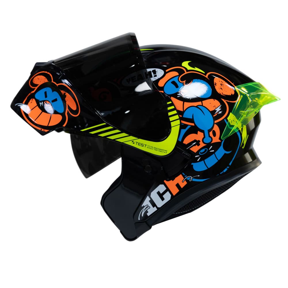 Casco moto ich 3120 turn on nj.n sm abatible con sun visor certificación dot 3cv2