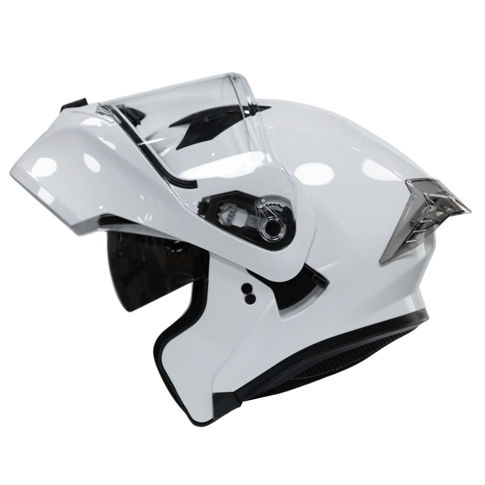 Casco moto ich 3120 solid blanco abatible con sun visor certificación dot 3cv2