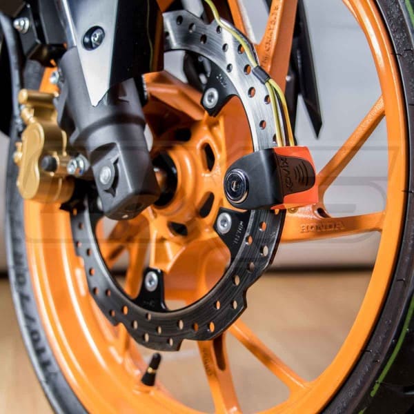 Candado Disco Moto Kovix Con Alarma Ks6 Naranjo Fluor5