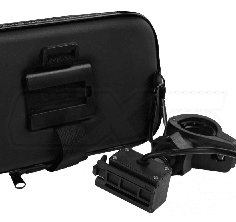 Soporte celular con estuche impermeable para moto 7,4 pulgadas con cargador usb volante y espejo5