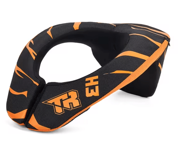 Protector cervical cuello tiger racing tr-h3 naranjo motocross enduro4