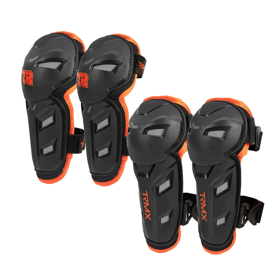 Set protecciones rodilleras y coderas tiger racing tr-d37 junior motocross enduro1