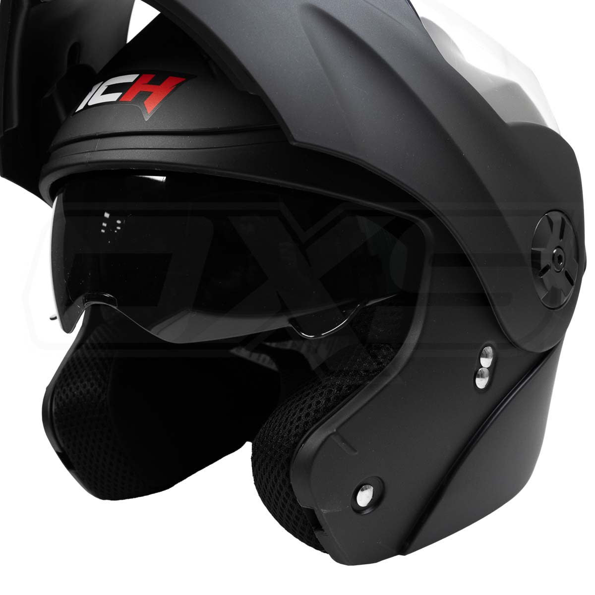 Casco moto ich 3110 solid n.m abatible con sun visor certificación dot 3cv5