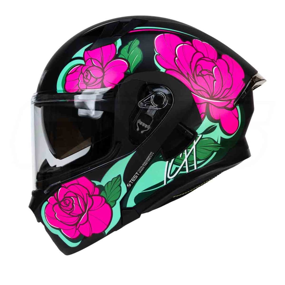 Casco moto ich 3120 abatible florwrish fc.n con sun visor certificación dot1
