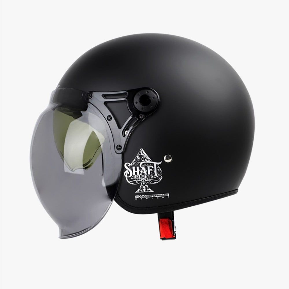 Casco moto shaft 121 scrambler chopper solid n.m sl sm.cl1