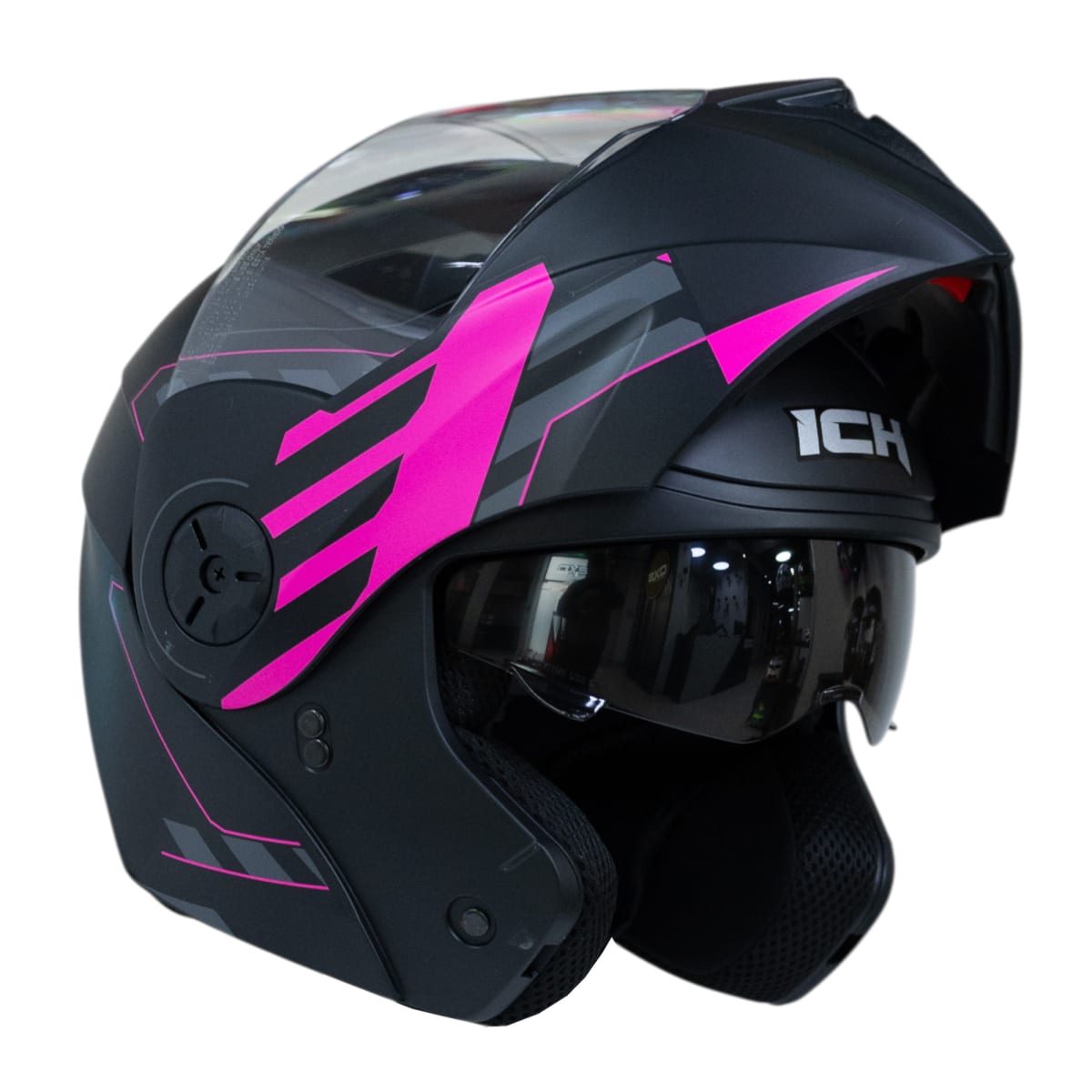 Casco moto ich 3110 cicu fc abatible con sun visor certificación dot 3cv4