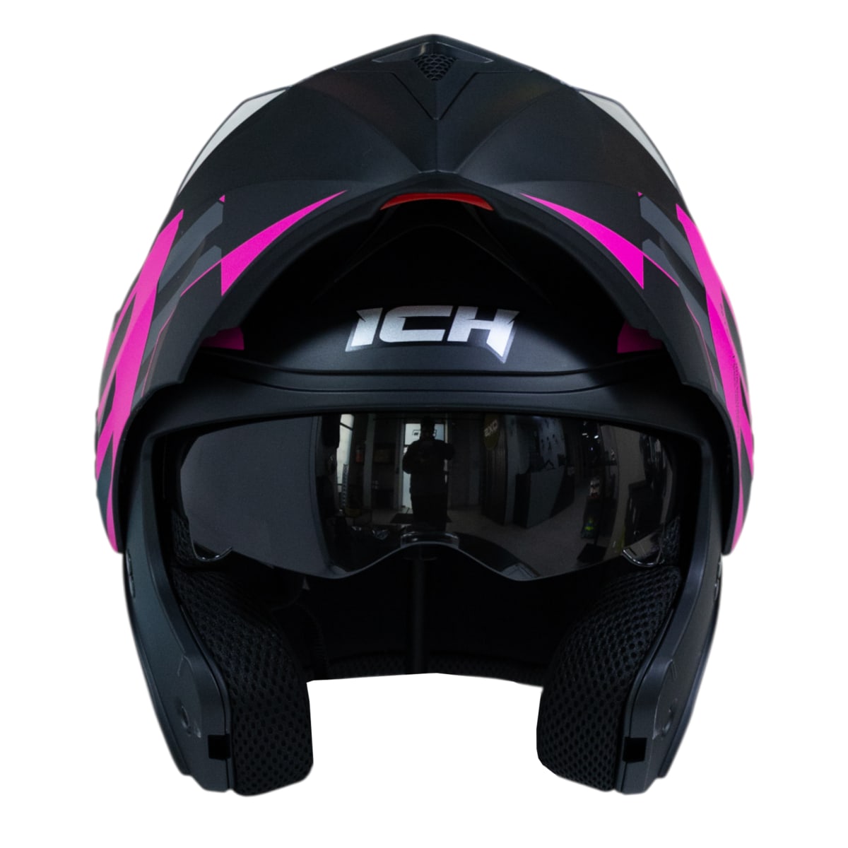 Casco moto ich 3110 cicu fc abatible con sun visor certificación dot 3cv3
