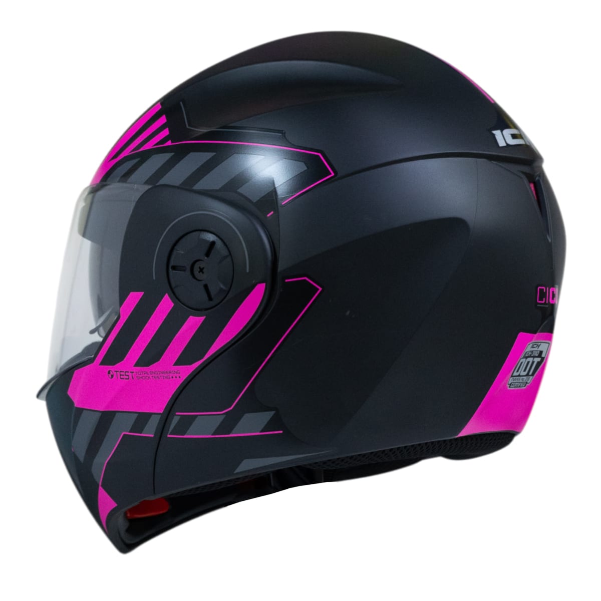 Casco moto ich 3110 cicu fc abatible con sun visor certificación dot 3cv8