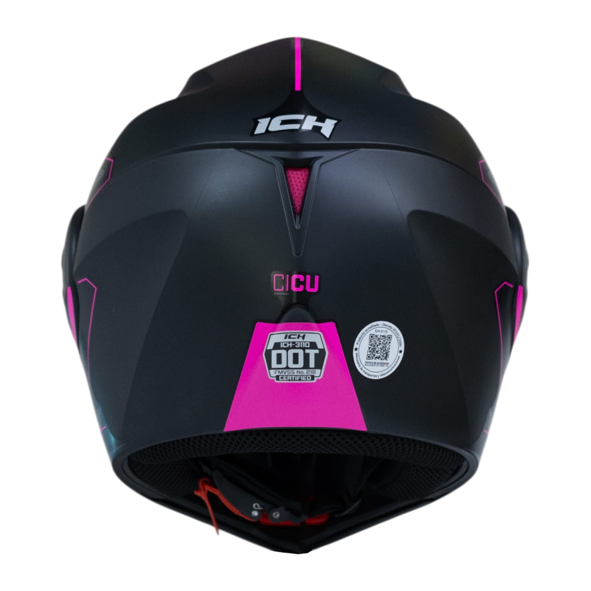 Casco moto ich 3110 cicu fc abatible con sun visor certificación dot 3cv9