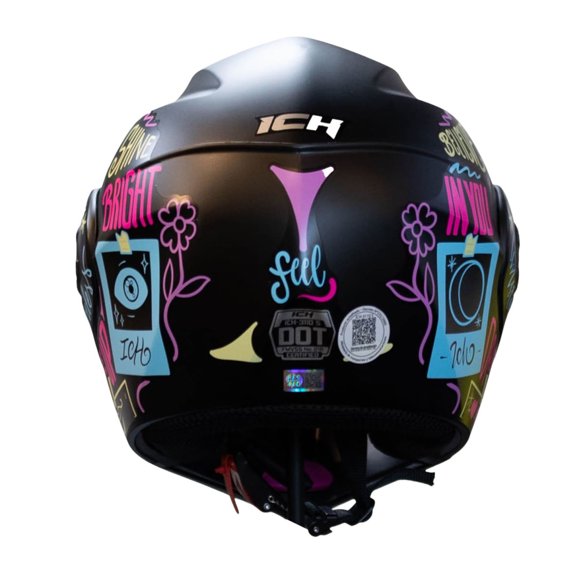 Casco moto ich 3110 junior feel az abatible con sun visor certificación dot5