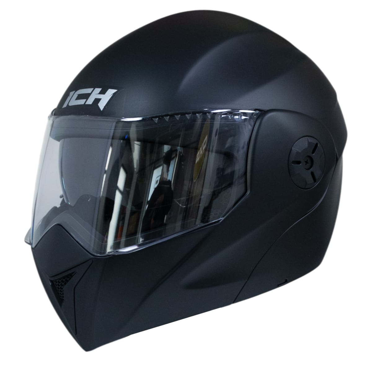 Casco moto ich 3110 junior solid ng mate abatible con sun visor certificación dot5