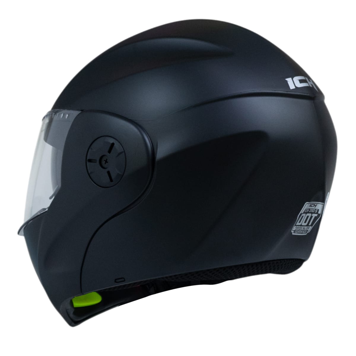 Casco moto ich 3110 junior solid ng mate abatible con sun visor certificación dot8
