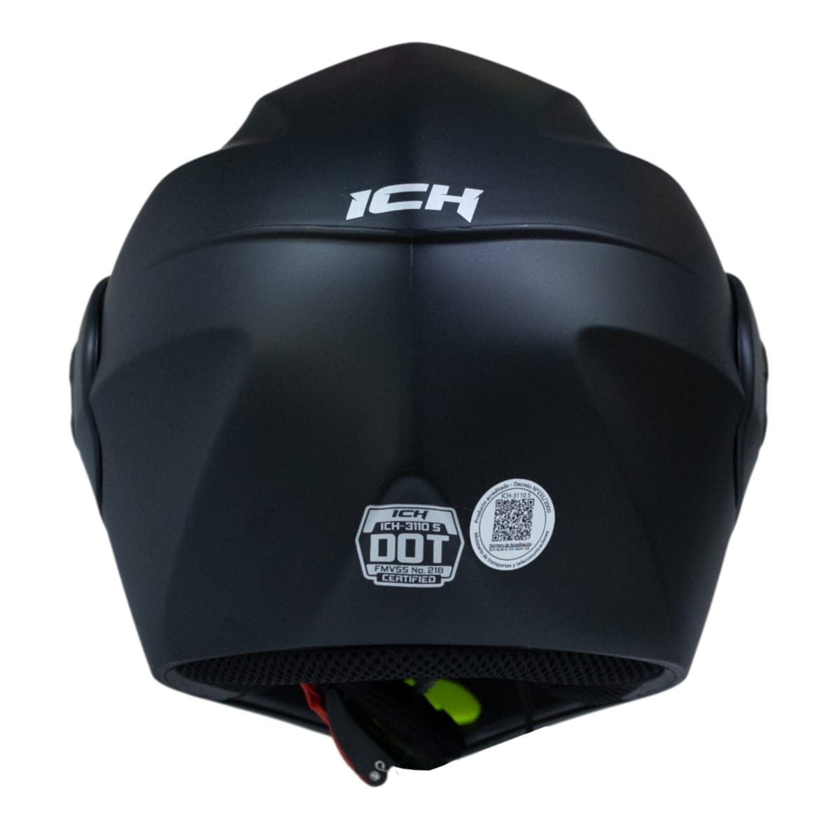 Casco moto ich 3110 junior solid ng mate abatible con sun visor certificación dot9