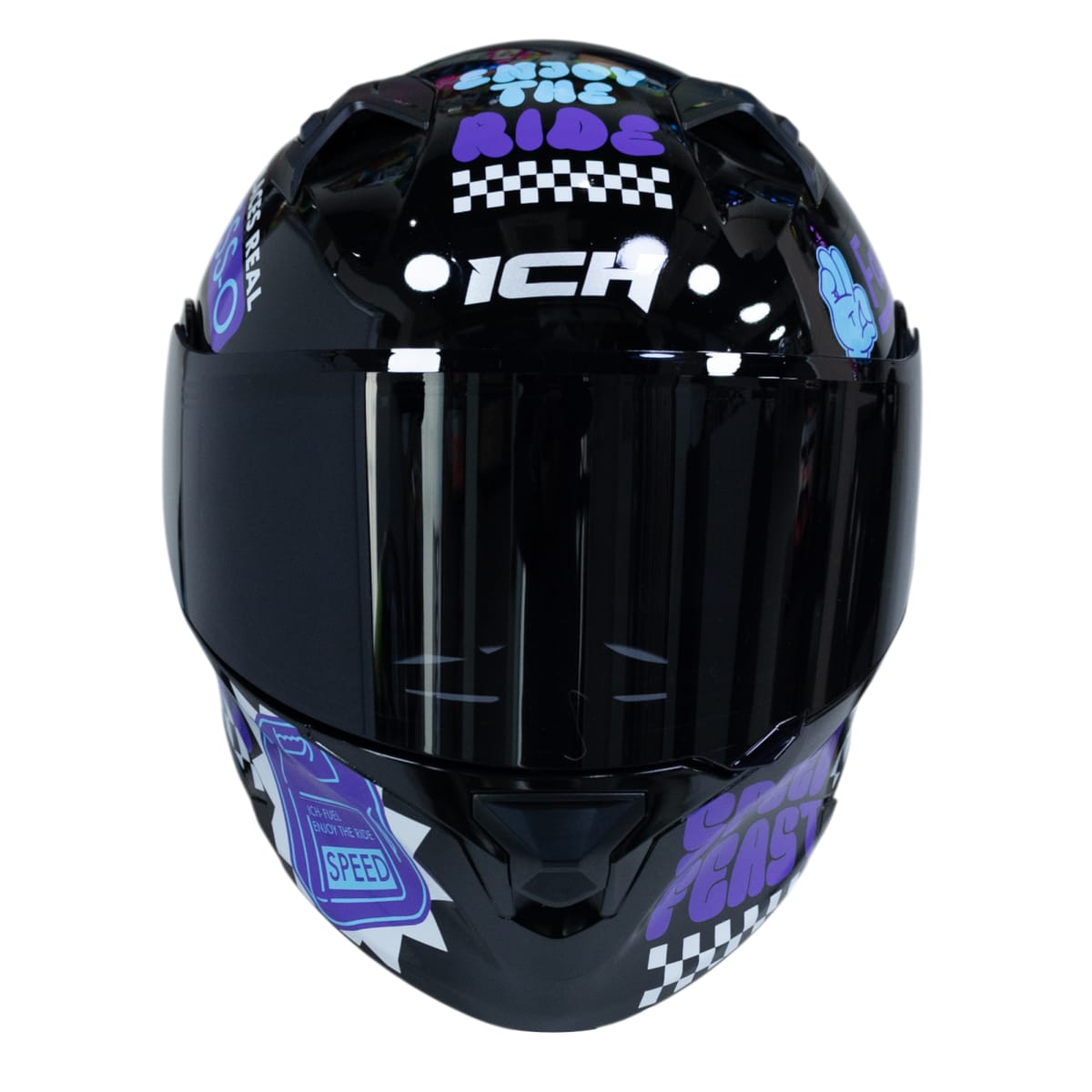 Casco moto ich 3120 fifties brillo mr sm abatible con sun visor certificación dot 3cv7