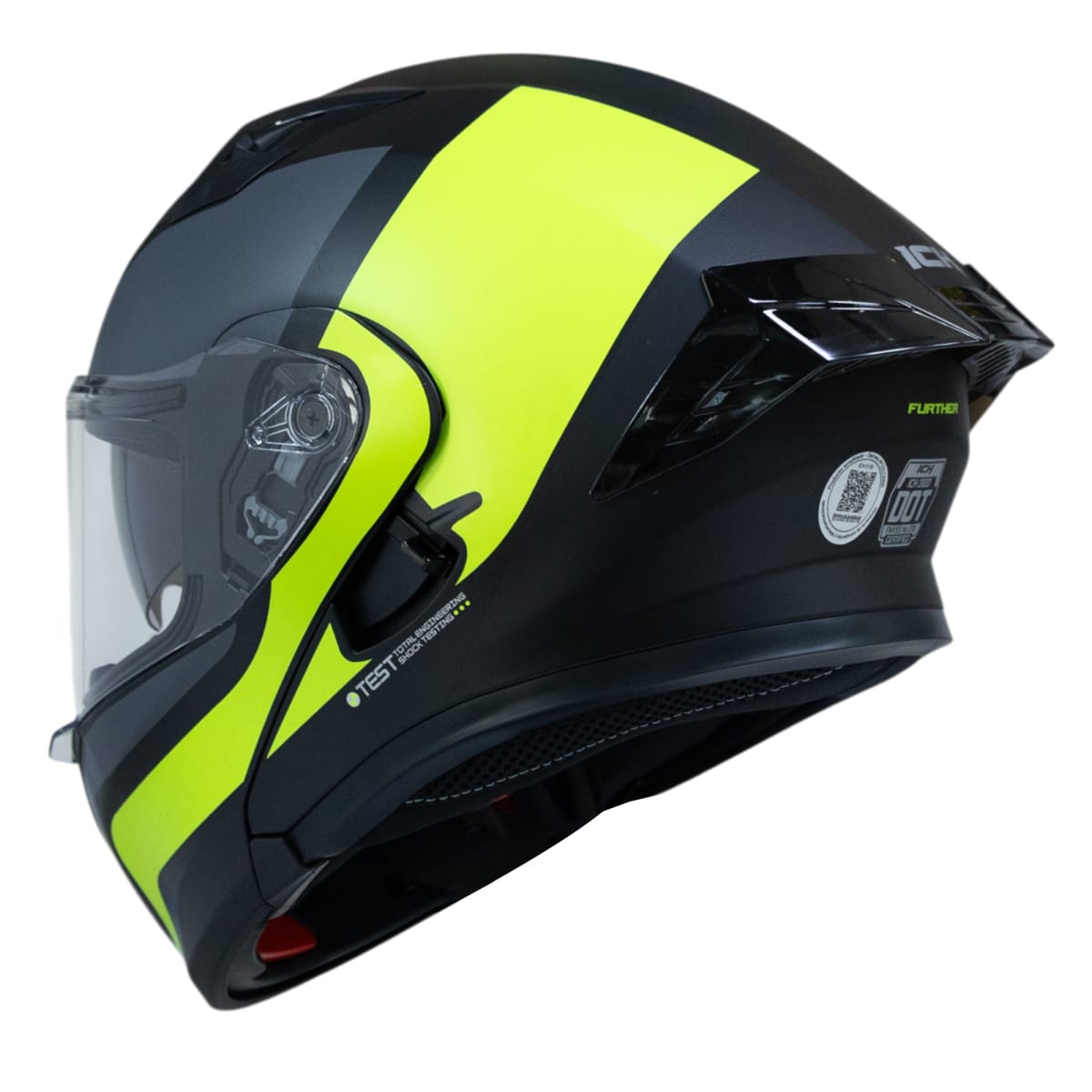Casco moto ich 3120 further mate am.n abatible con sun visor certificación dot 3cv8