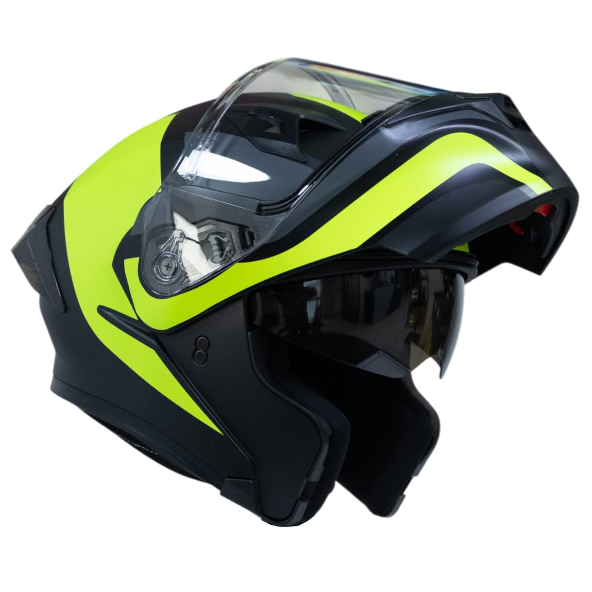 Casco moto ich 3120 further mate am.n abatible con sun visor certificación dot 3cv4