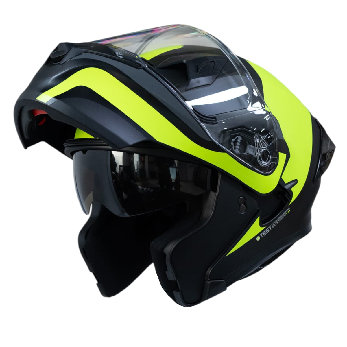 Casco moto ich 3120 further mate am.n abatible con sun visor certificación dot 3cv2