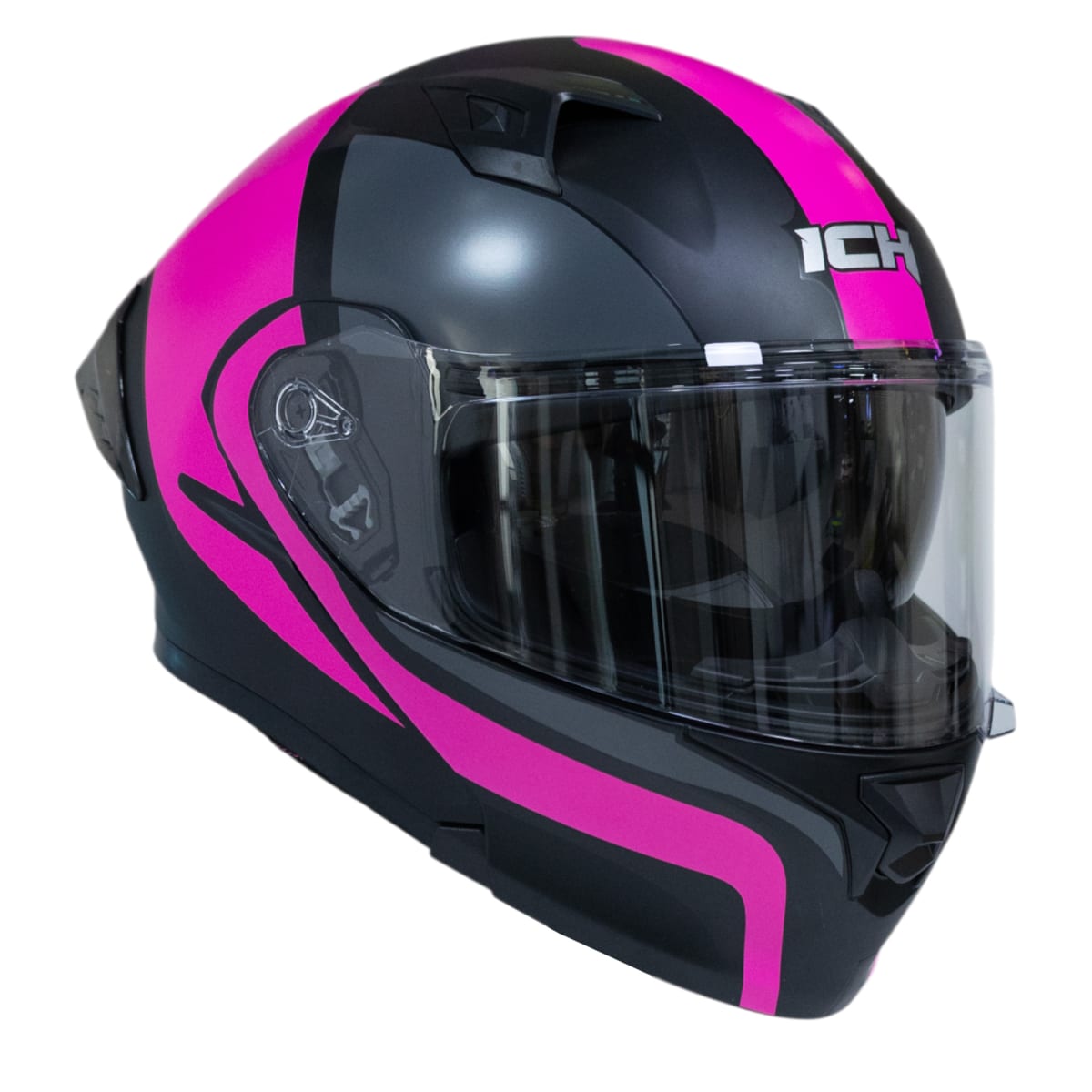 Casco moto ich 3120 further mate fc abatible con sun visor certificación dot 3cv7