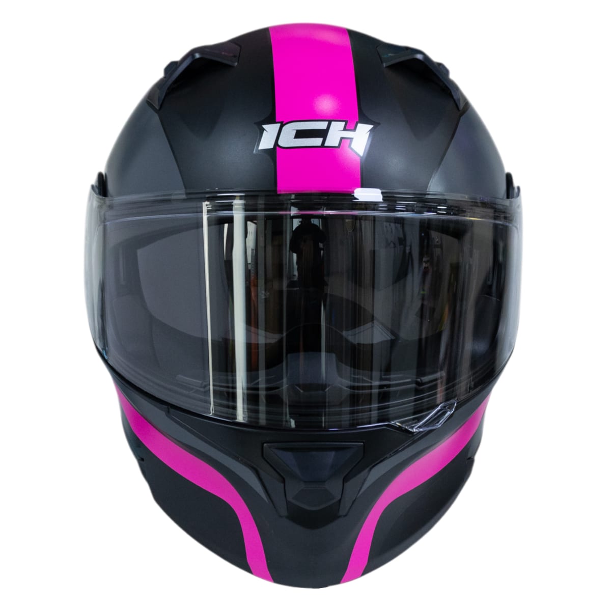 Casco moto ich 3120 further mate fc abatible con sun visor certificación dot 3cv6