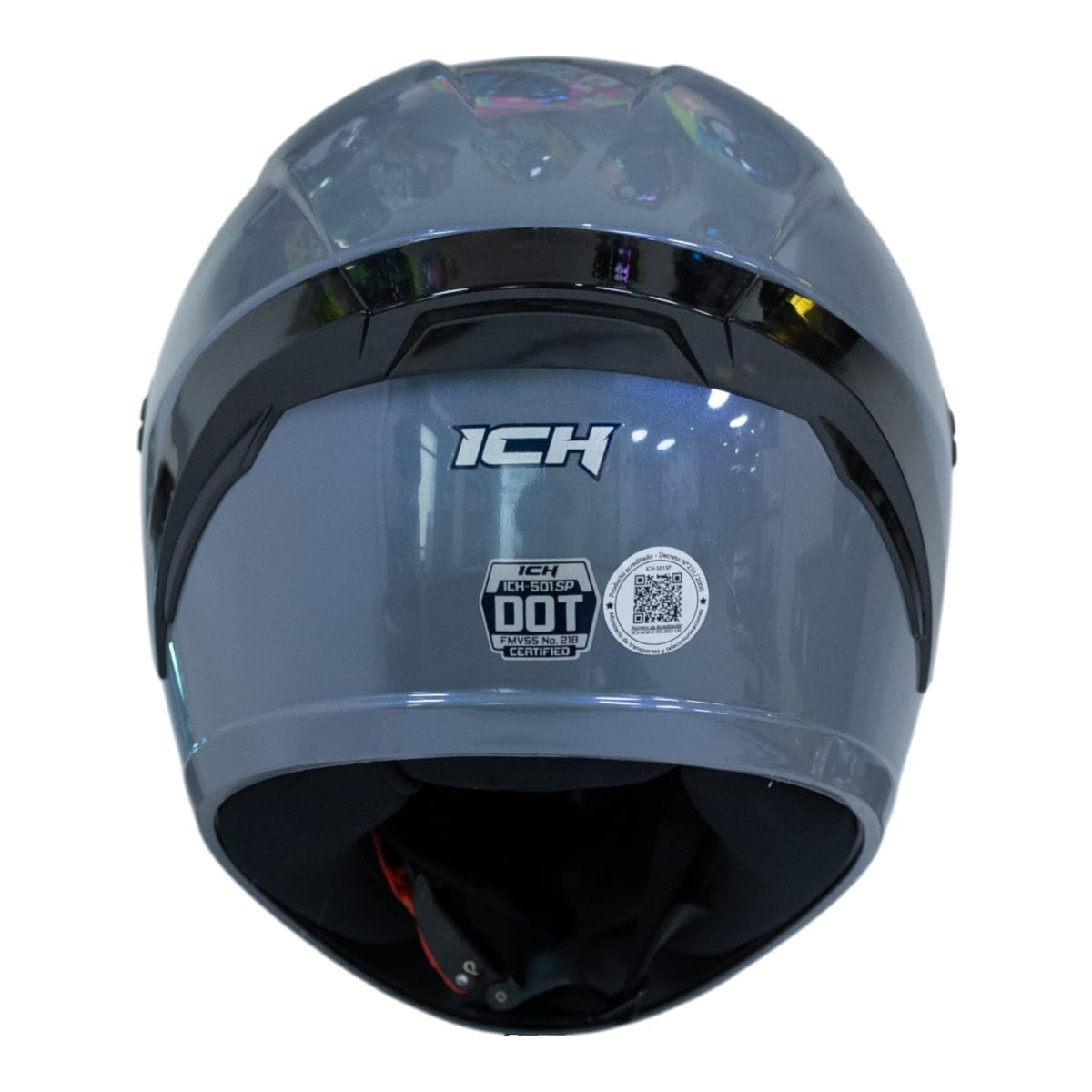 Casco moto ich 501sp camaleon gris integral certificación dot qr6