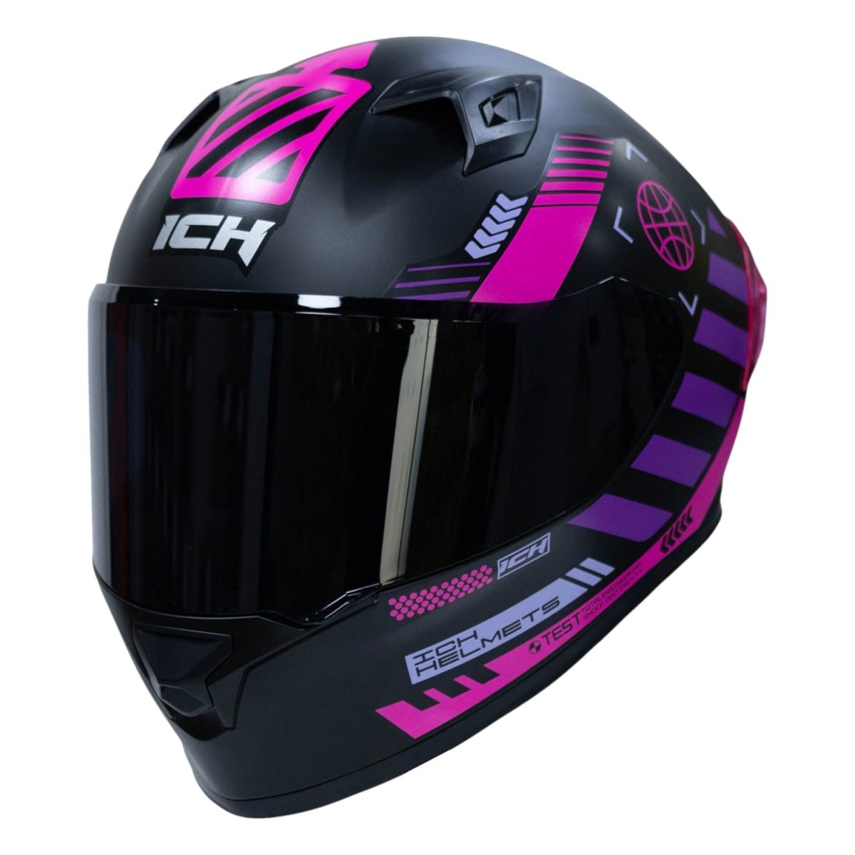 Casco moto ich 503 cyberpunk fc sm integral certificación dot qr2