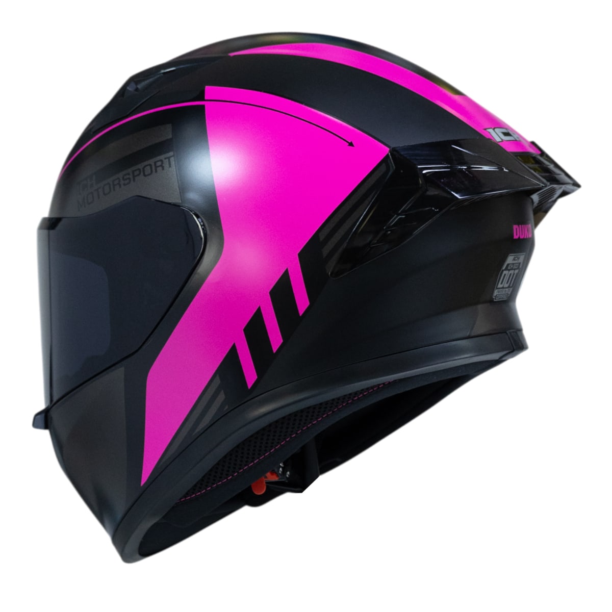 Casco moto ich 503 duko mate fc sm integral certificación dot qr6