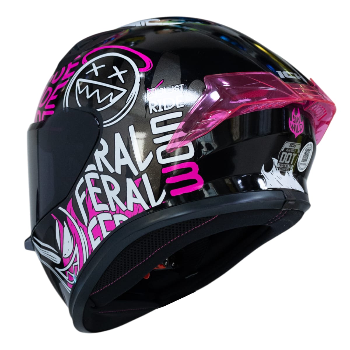 Casco moto ich 503 stay wild brillo fc sm integral certificación dot qr4