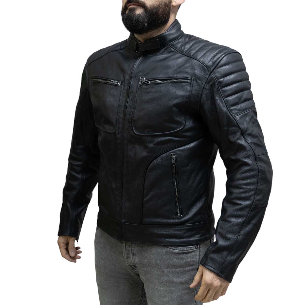 Chaqueta para moto armad gear falcon cuero2