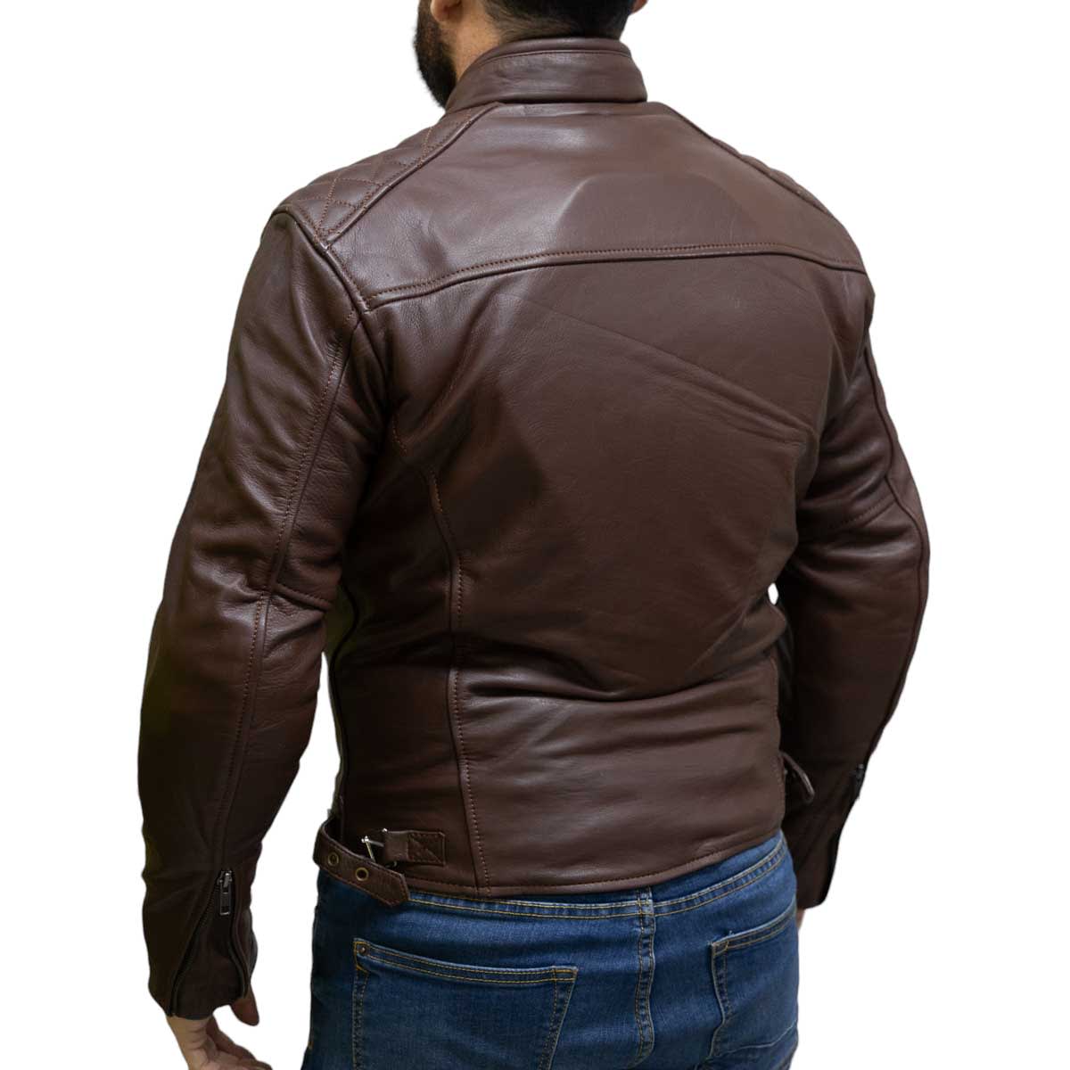 Chaqueta para moto armad gear neon cuero4