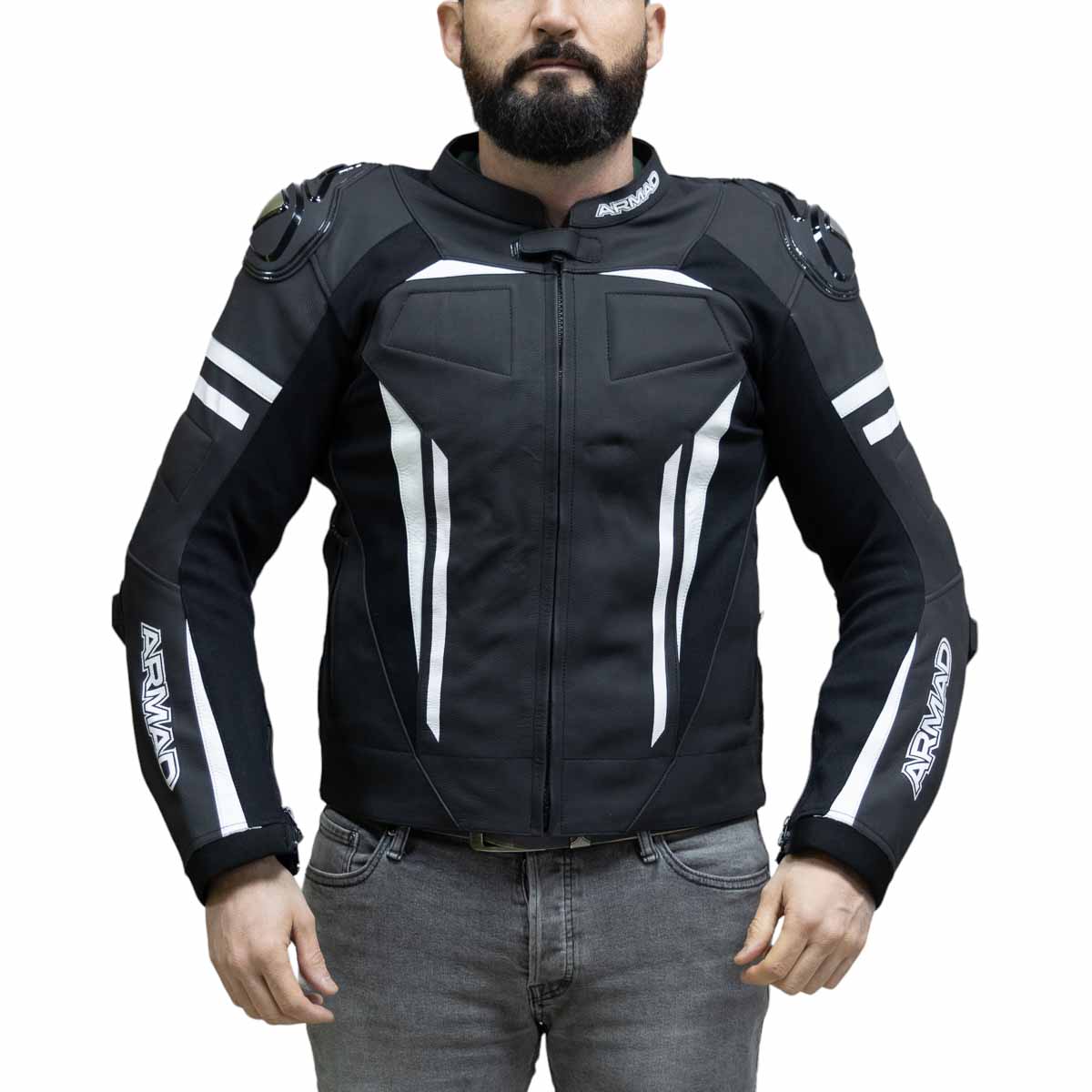 Chaqueta para moto armad gear steel racing con joroba1