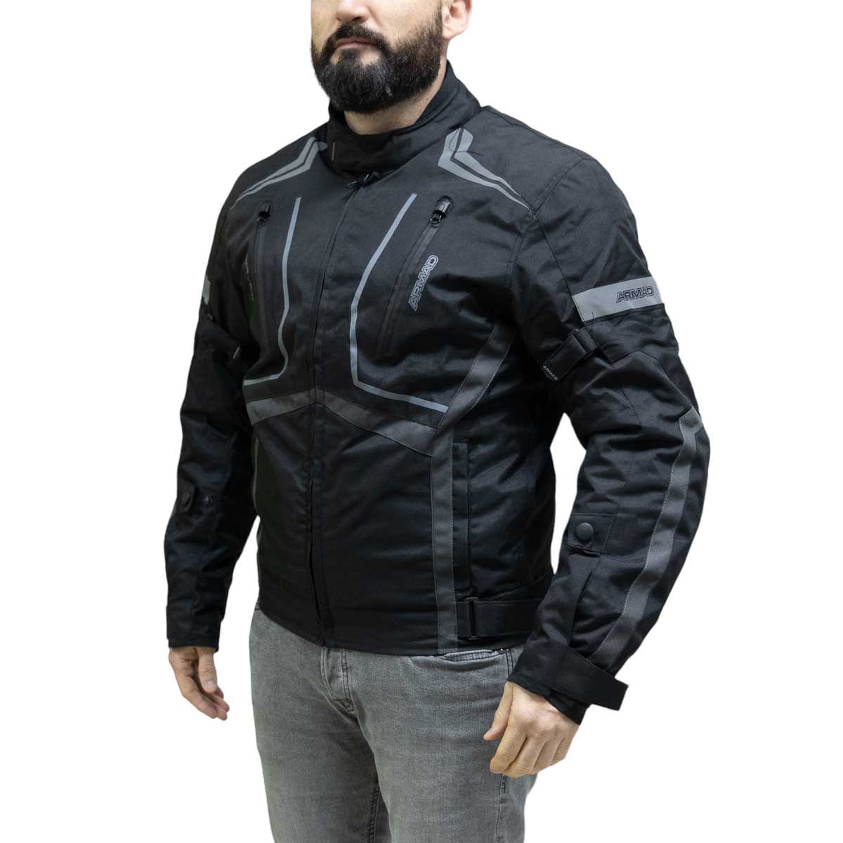 Chaqueta para moto armad gear start up black maxdura impermable2