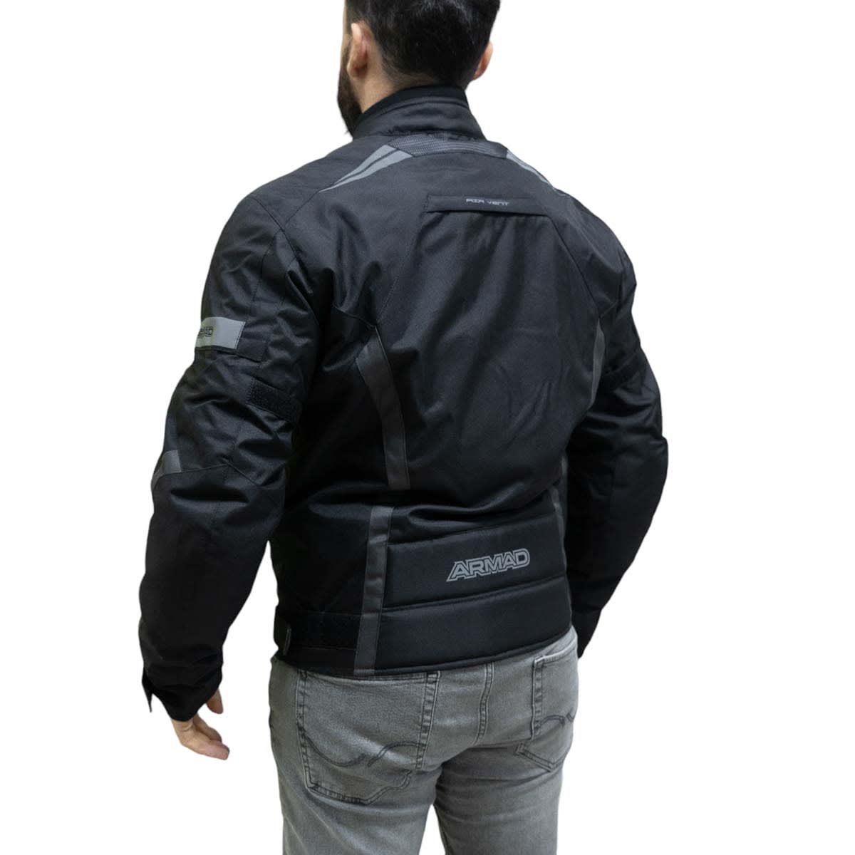 Chaqueta para moto armad gear start up black maxdura impermable4